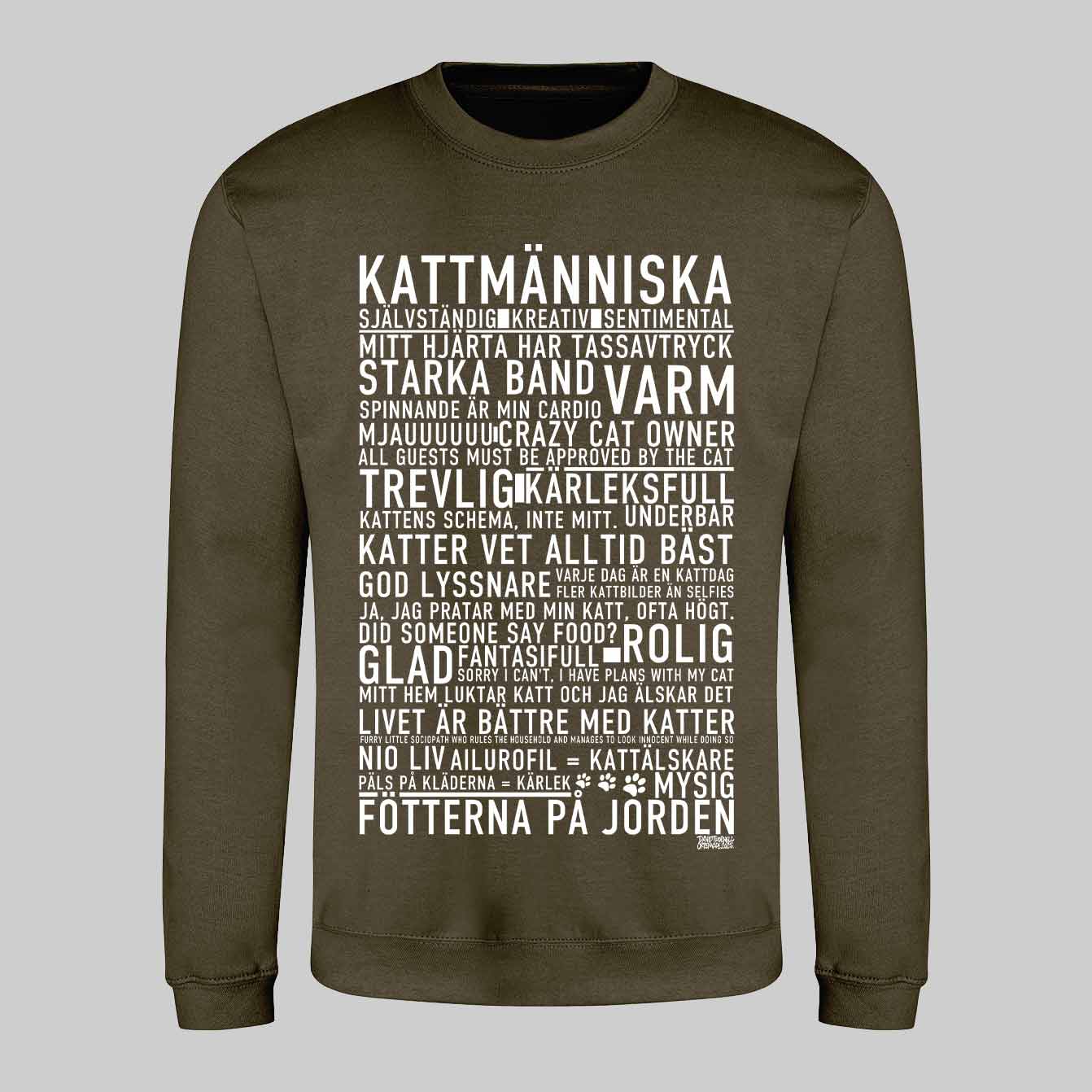 Kattmänniska Text Sweatshirt