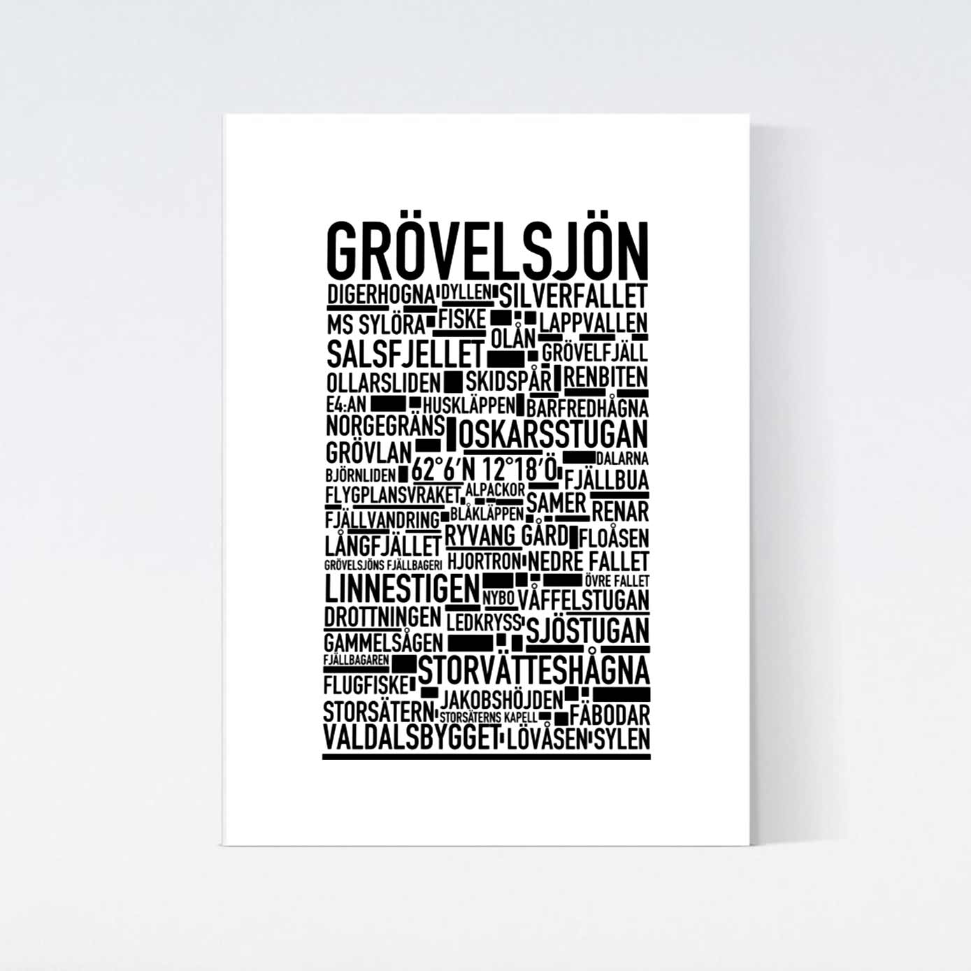 Grövelsjön Text Poster