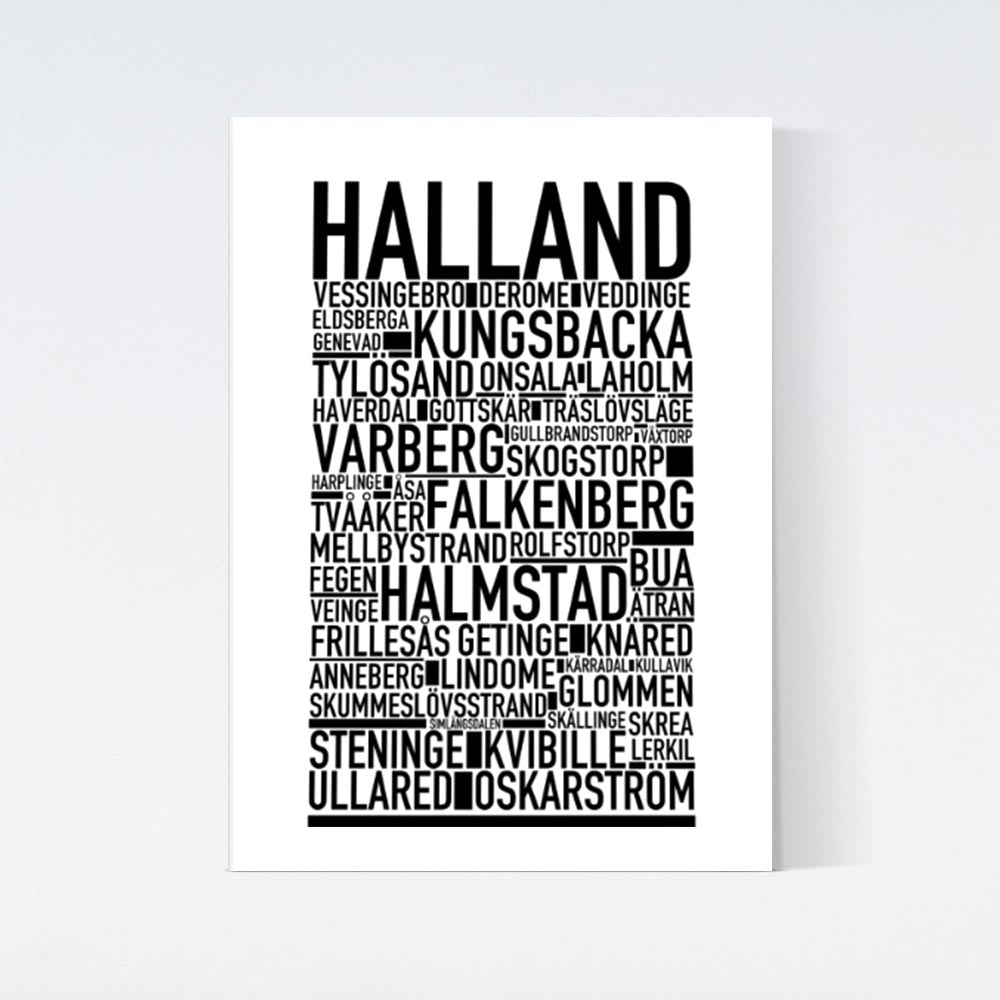 Halland Landskap Text Poster