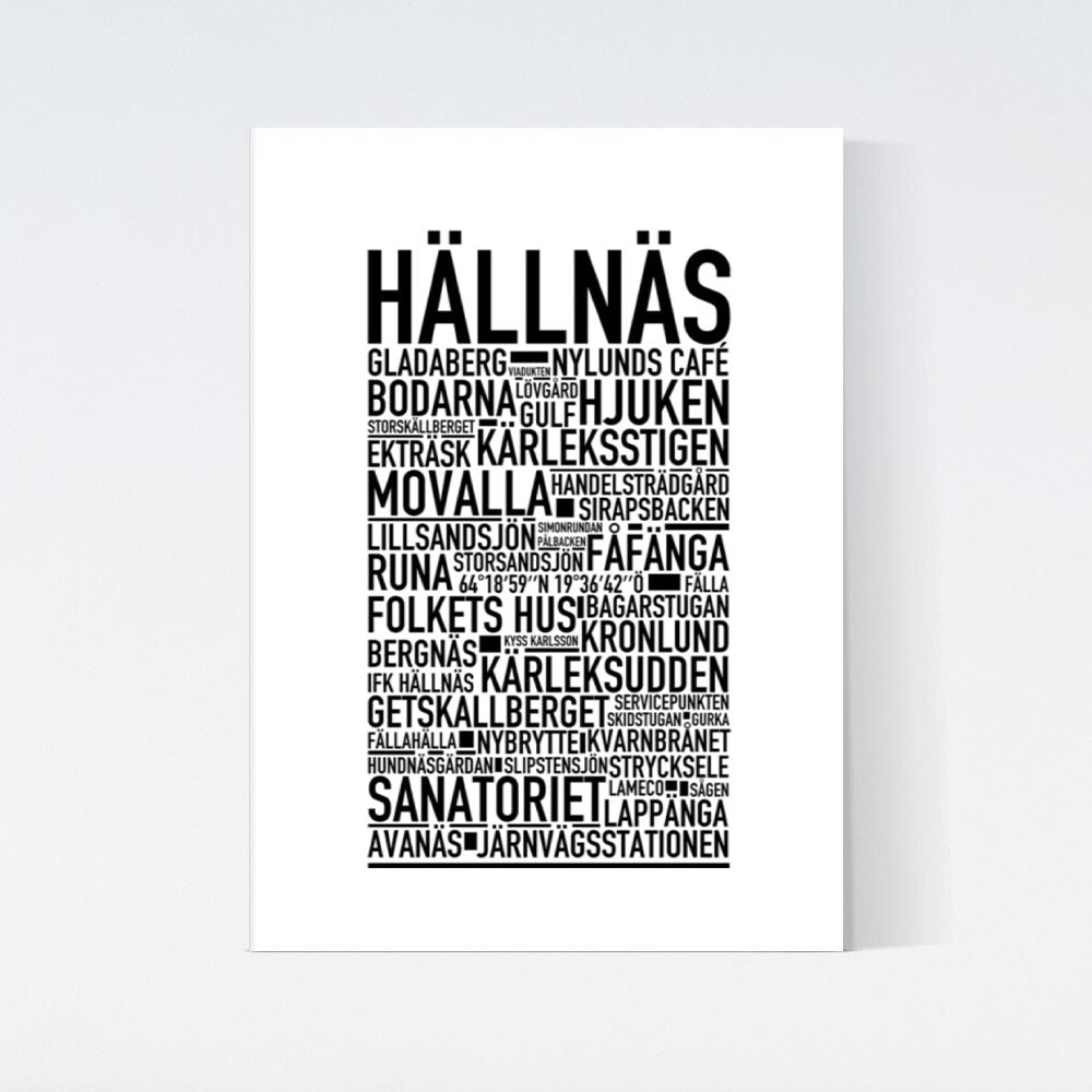 Hällnäs Text Poster