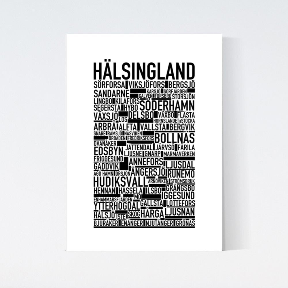 Hälsingland Landskap Text Poster