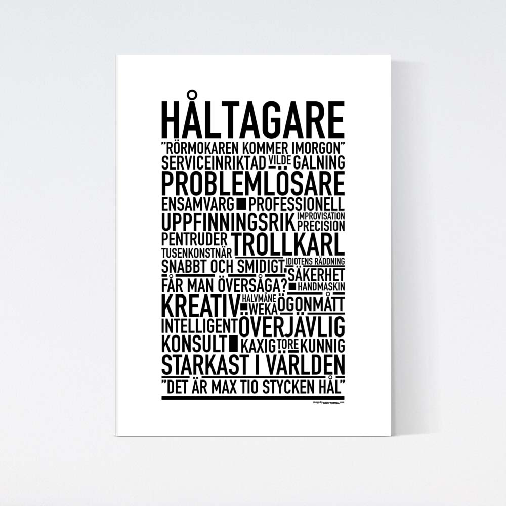 Håltagare Text Poster