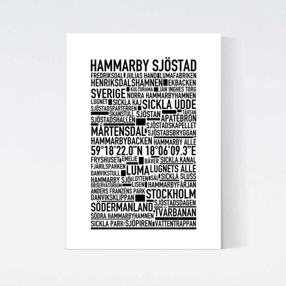 Hammarby Sjöstad Text Poster