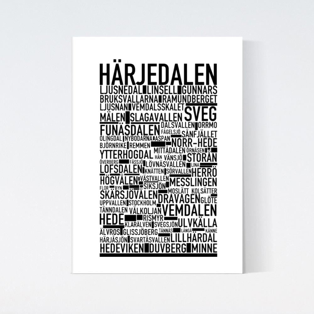Härjedalen Landskap Text Poster