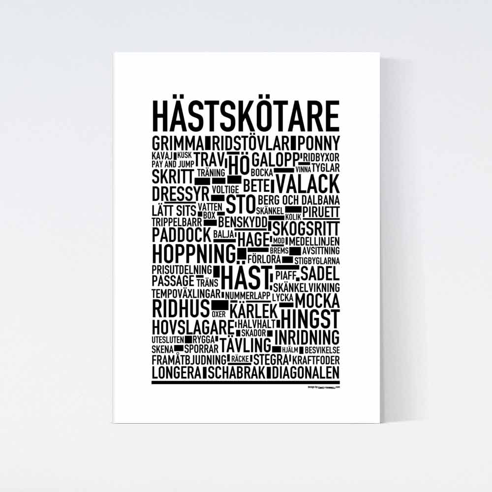 Hästskötare Text Poster
