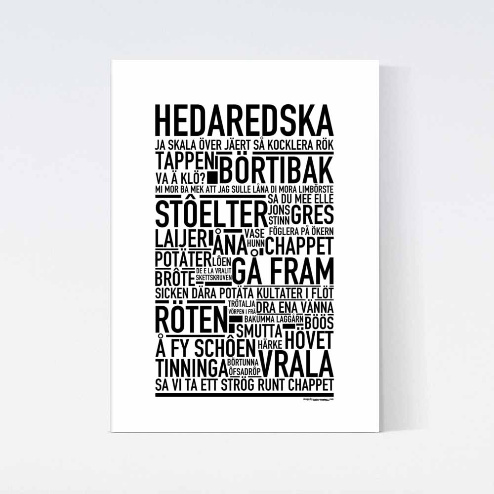 Hedaredska Dialekt Text Poster