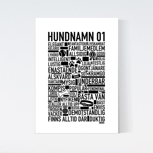 Valfritt Hundnamn Text Poster