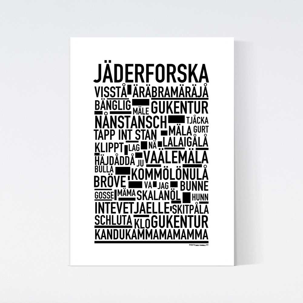 Jäderforska Dialekt Text Poster