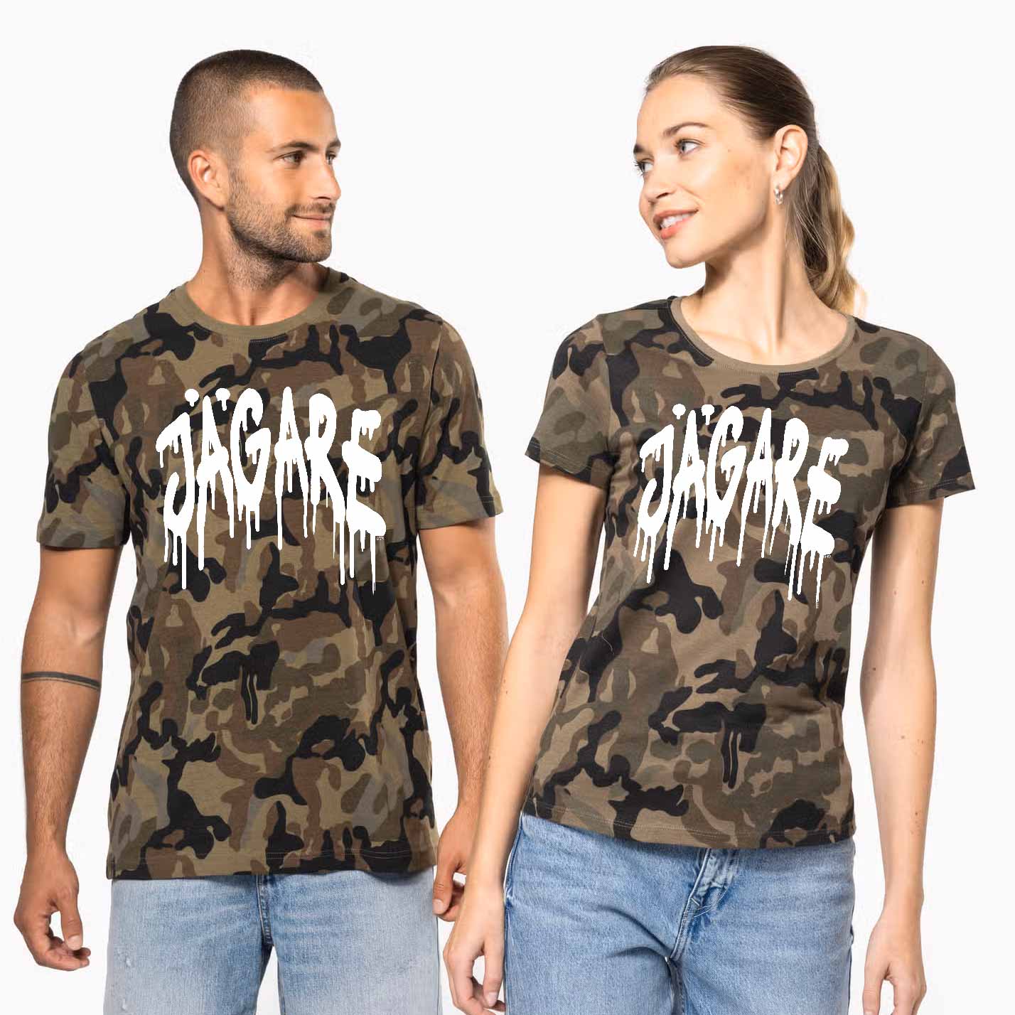 Jägare Camouflage Graffiti Titel T-shirt