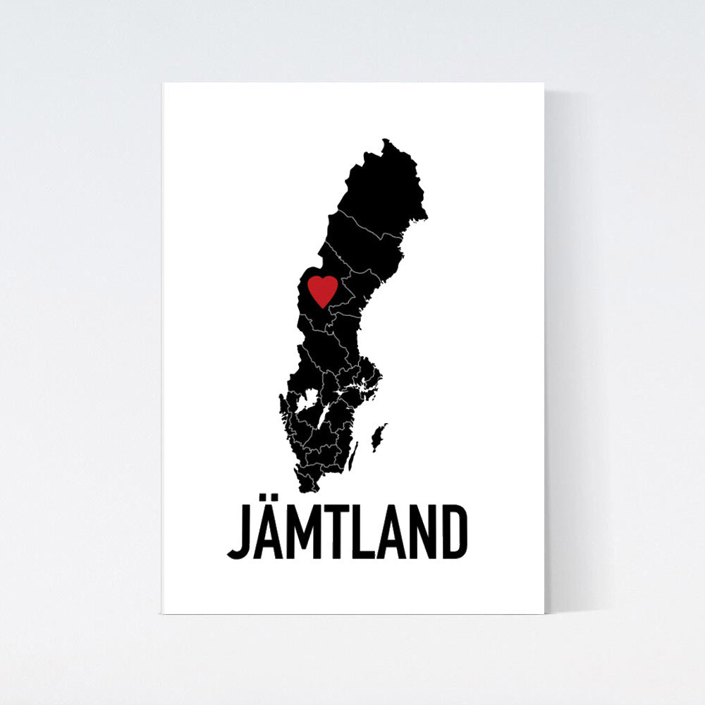 Jämtland Red Heart Poster