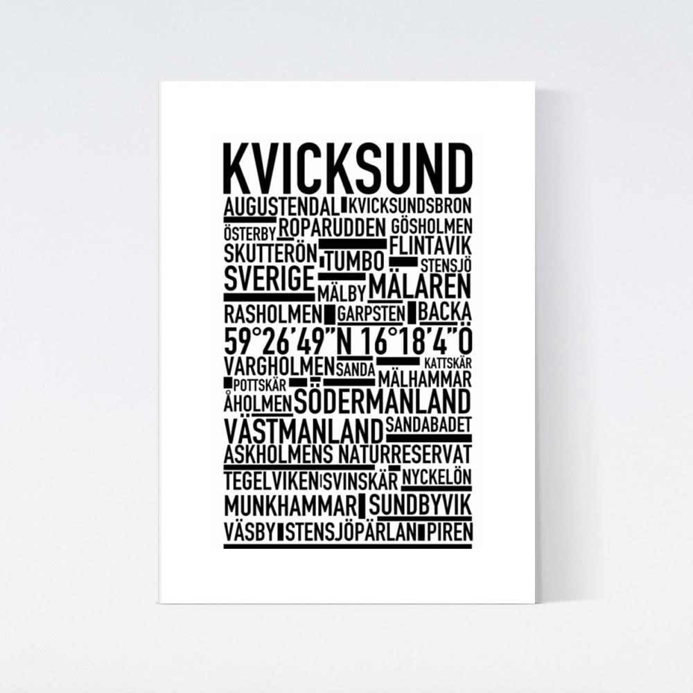 Kvicksund Text Poster