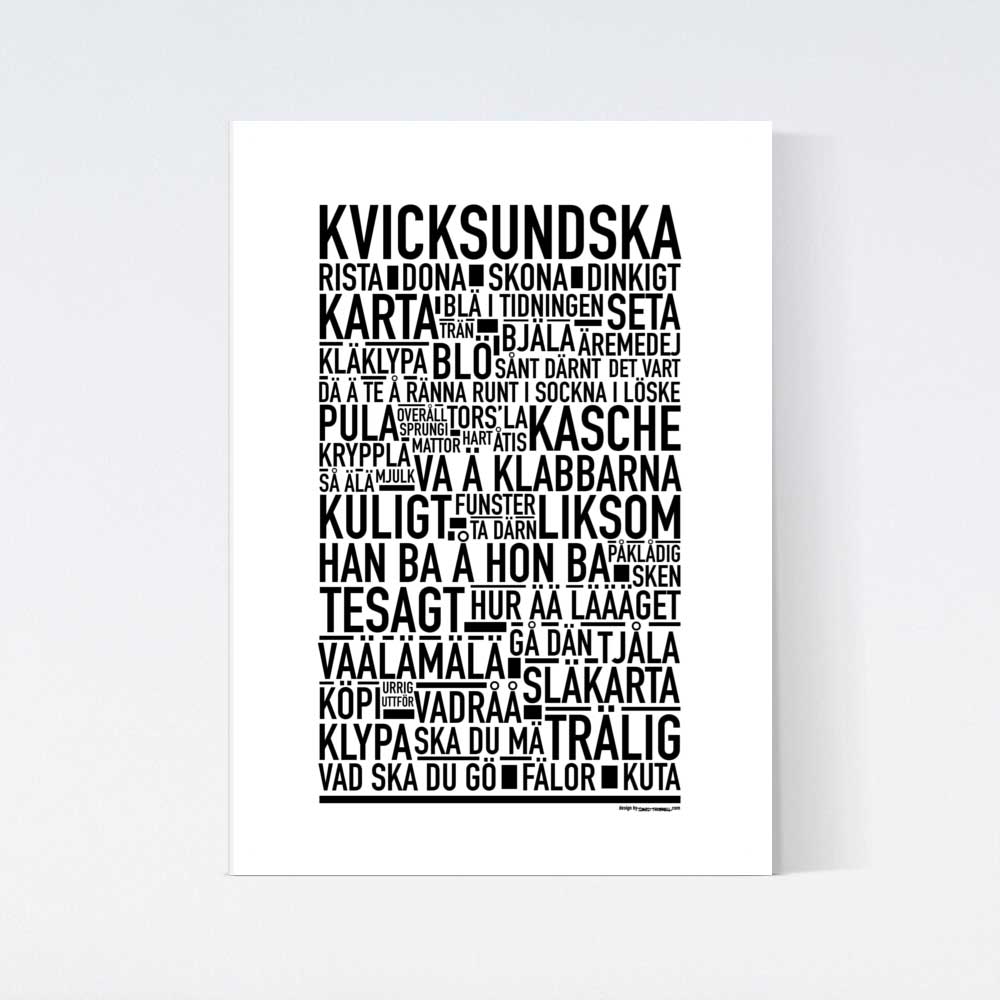 Kvicksundska Dialekt Text Poster