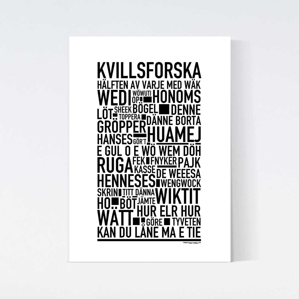 Kvillforska Dialekt Text Poster
