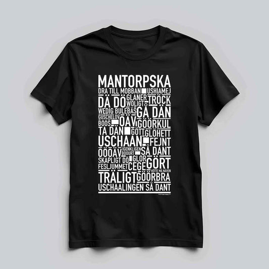 Mantorpska Dialekt Text T-shirt