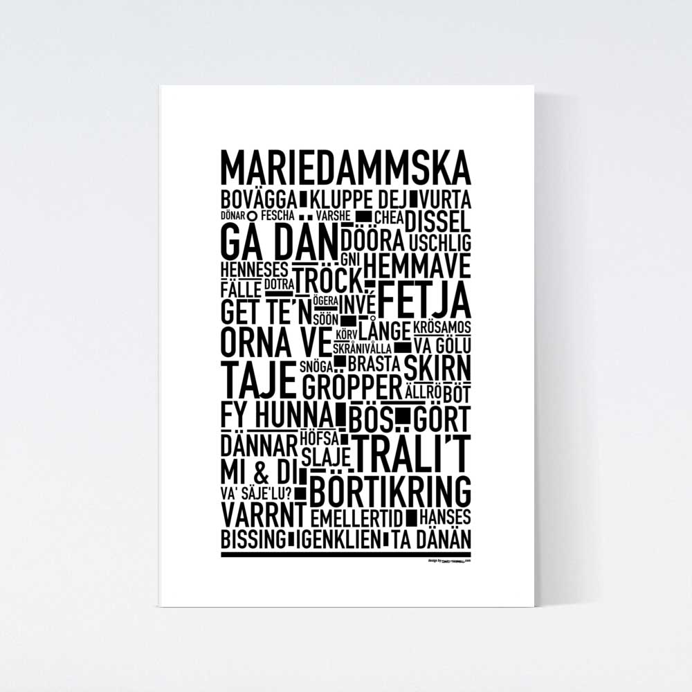 Mariedammska Dialekt Text Poster