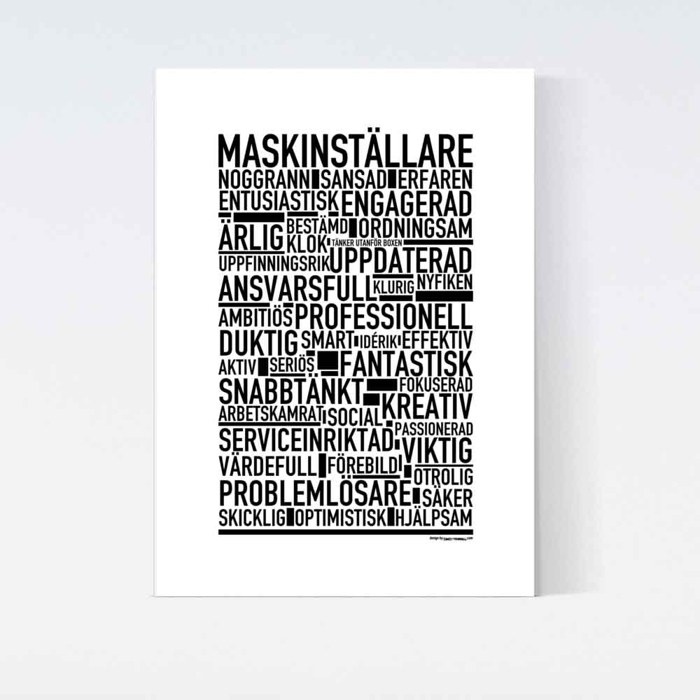 Maskinställare Text Poster
