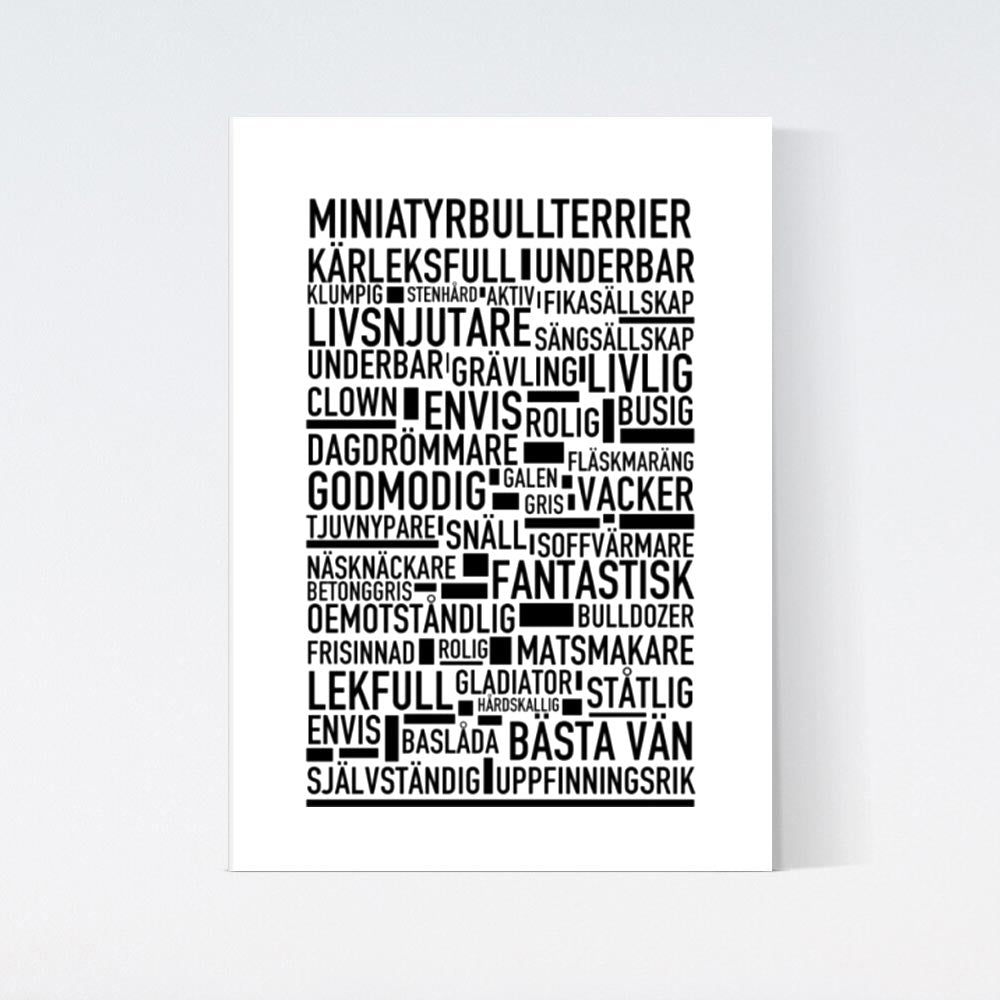 Miniatyrbullterrier Text Poster