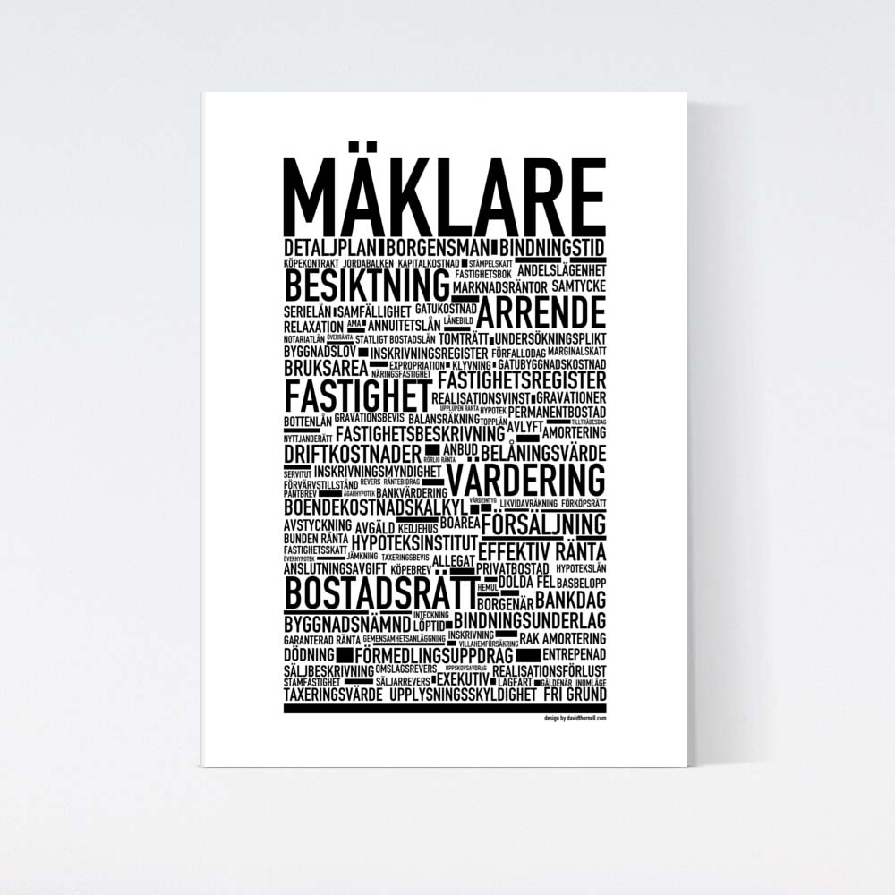 Mäklare Text Poster