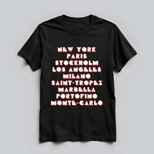 Elegant Cities Text T-shirt