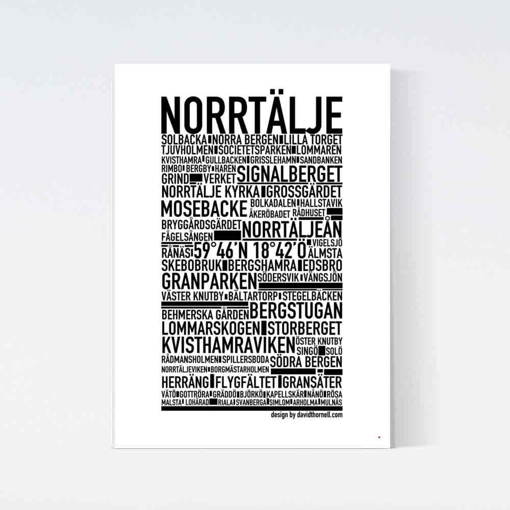 Norrtälje Text Poster