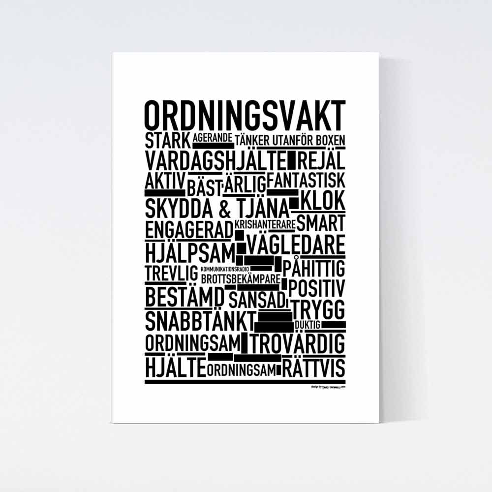Ordningsvakt Text Poster