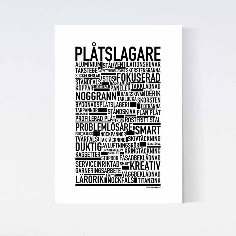 Plåtslagare Text Poster