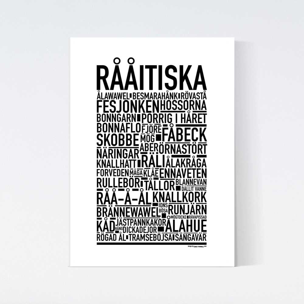 Rååitiska Dialekt Text Poster
