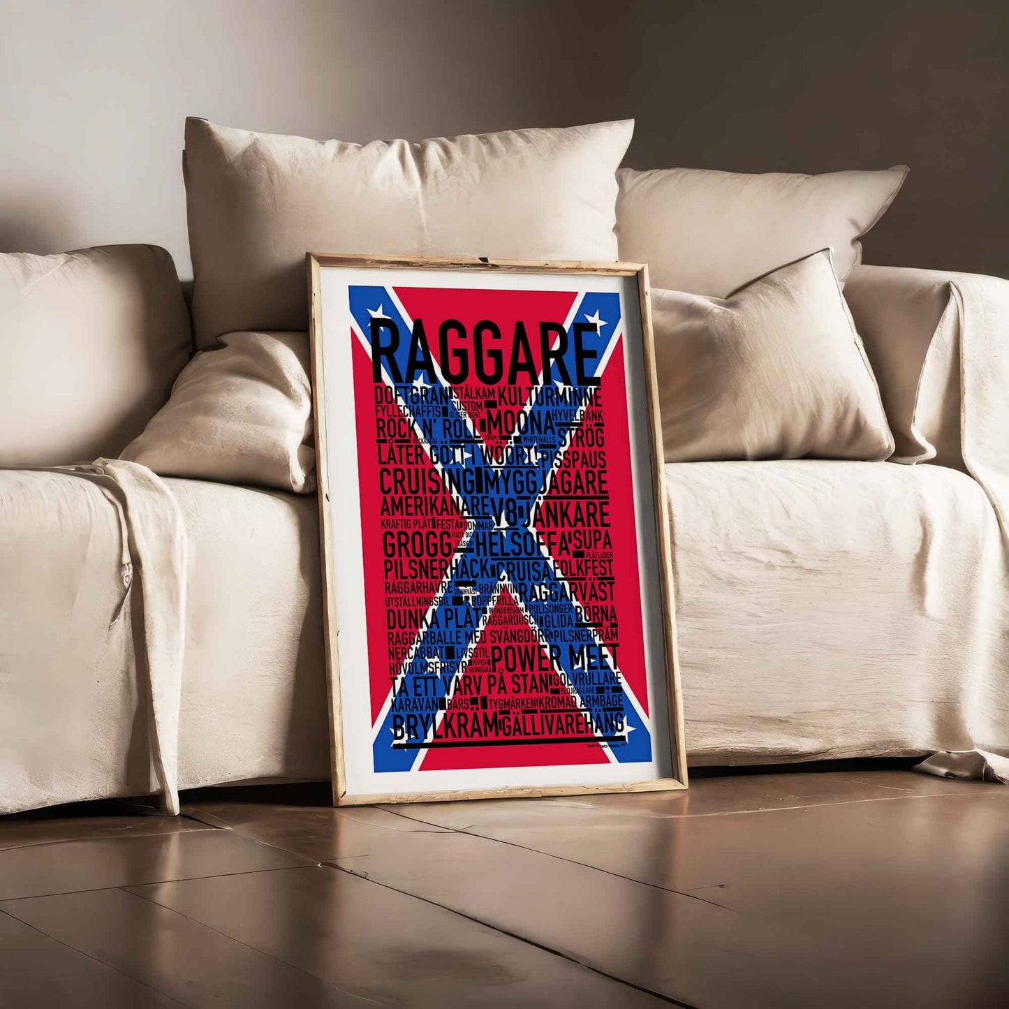 Raggare Sydstatsflaggan Text Poster