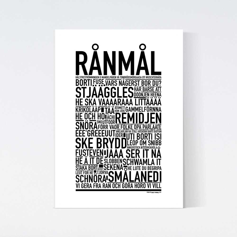 Rånmål Dialekt Text Poster
