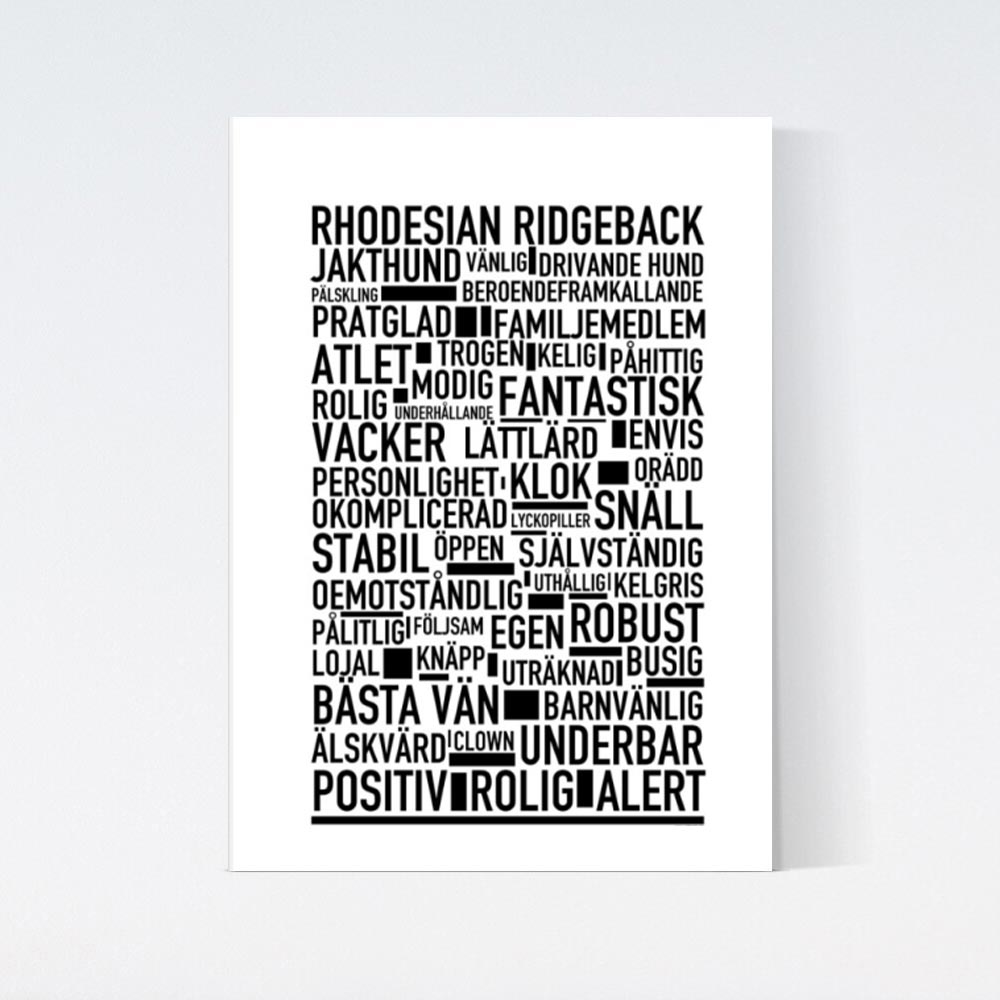 Rhodesian Ridgeback Text Poster