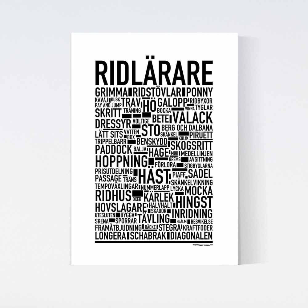 Ridlärare Text Poster
