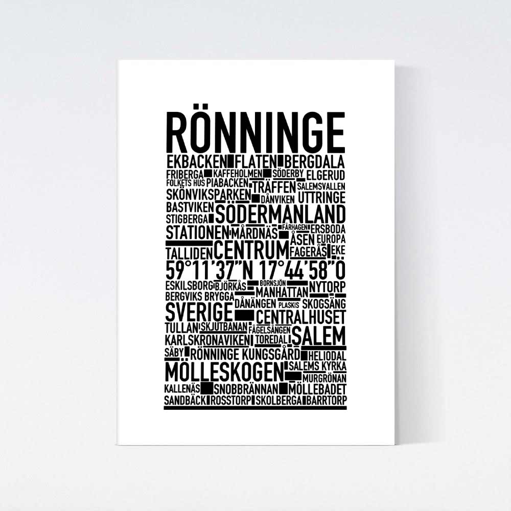 Rönninge Text Poster