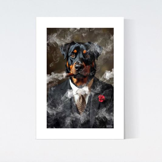 Rottweiler Smoking Poster