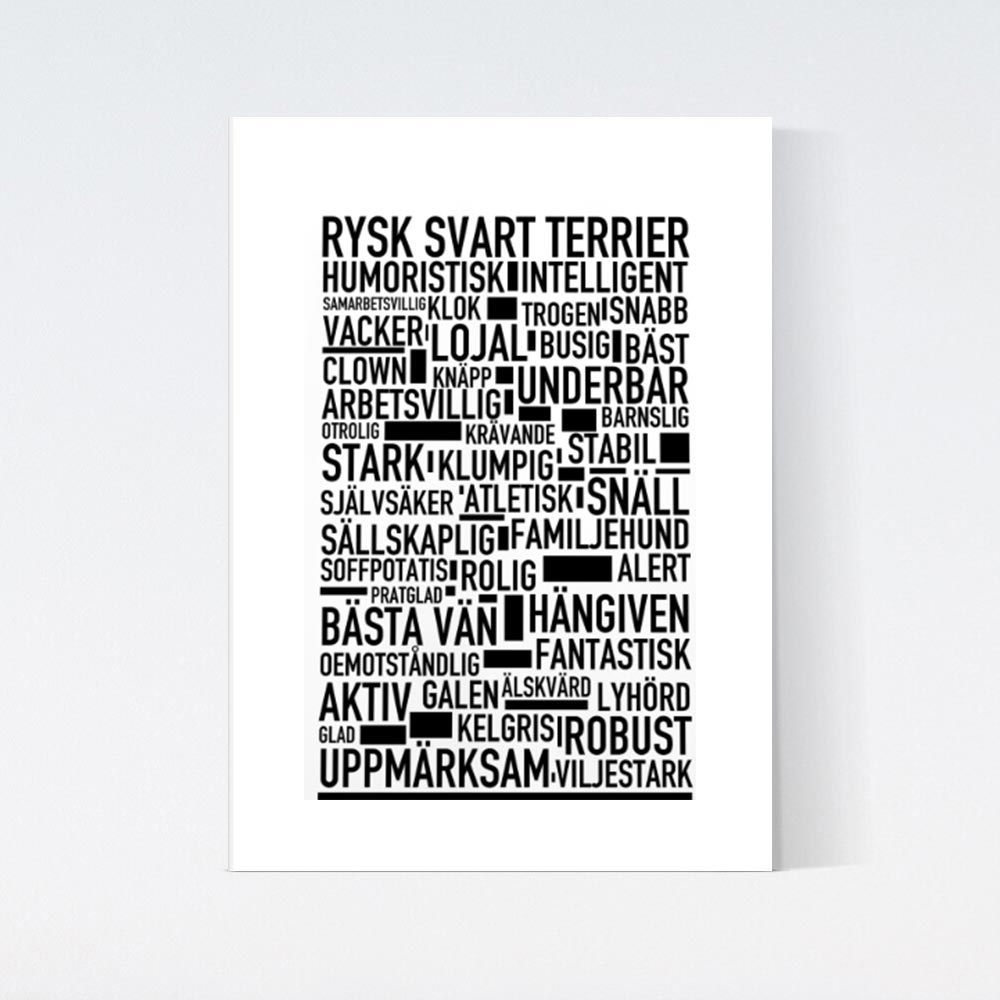Rysk Svart Terrier Text Poster