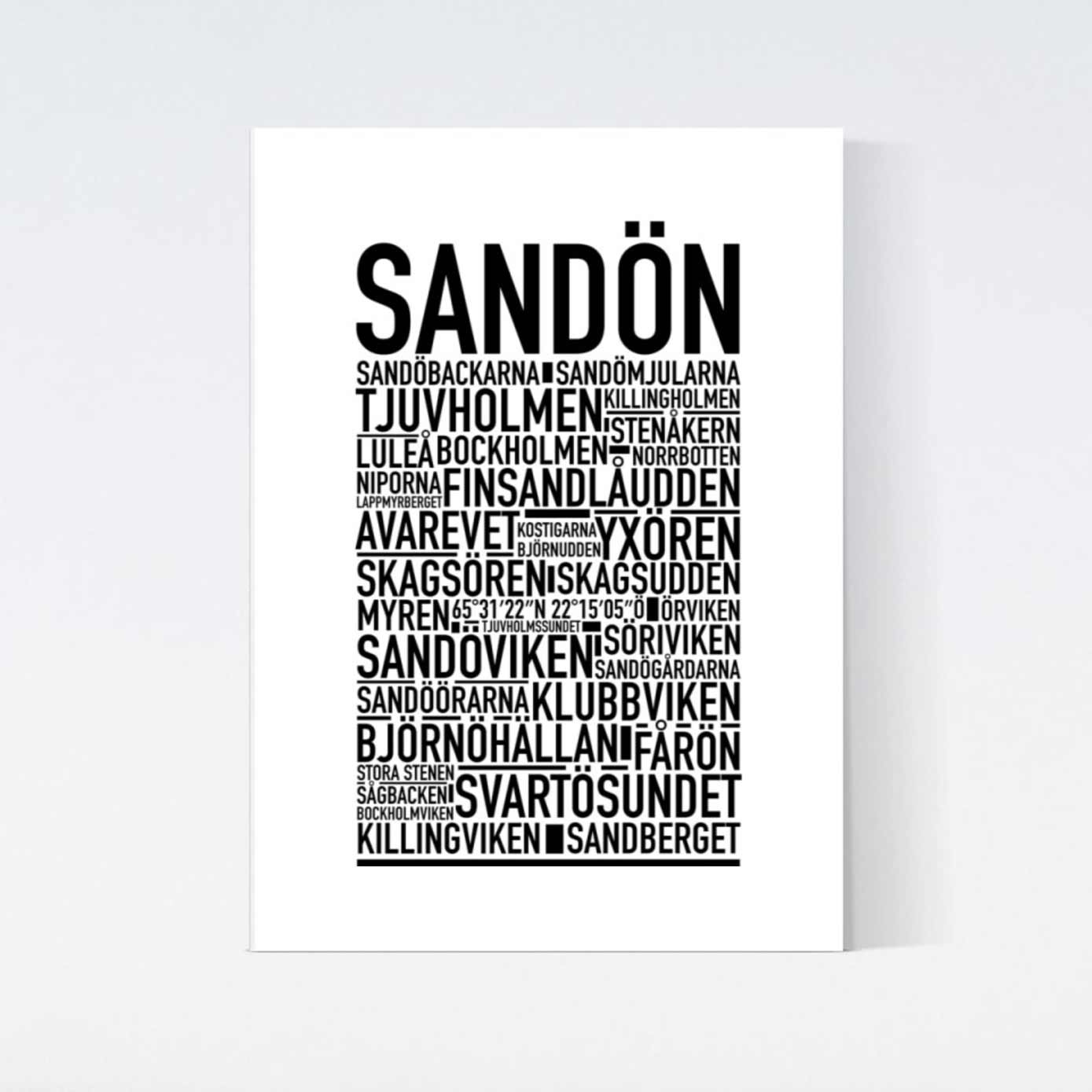 Sandön Text Poster