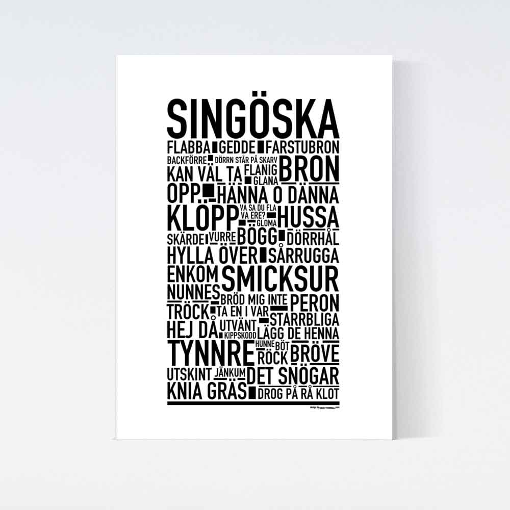 Singöska Dialekt Text Poster