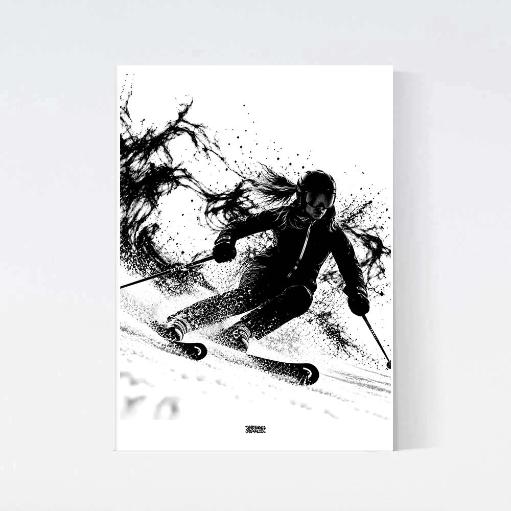 Skidåkare Dam Poster