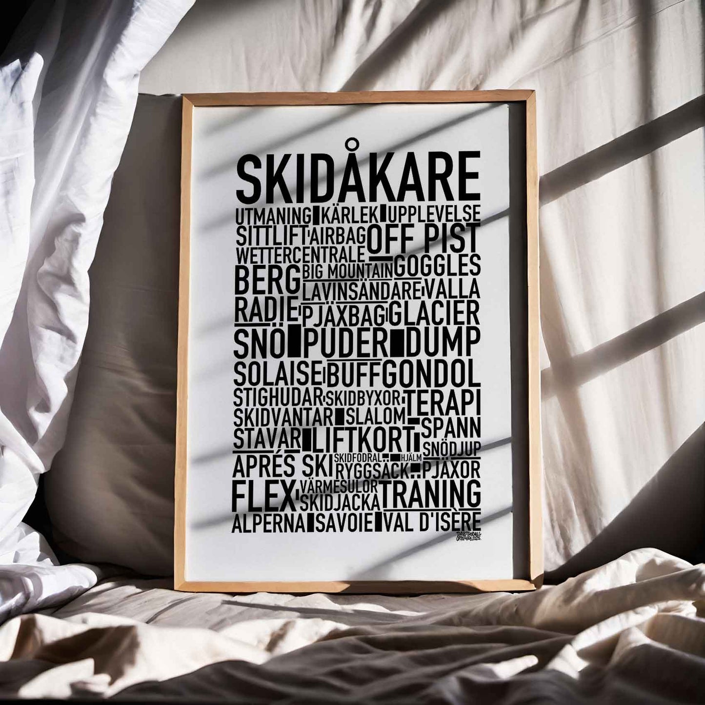 Skidåkare Text Poster