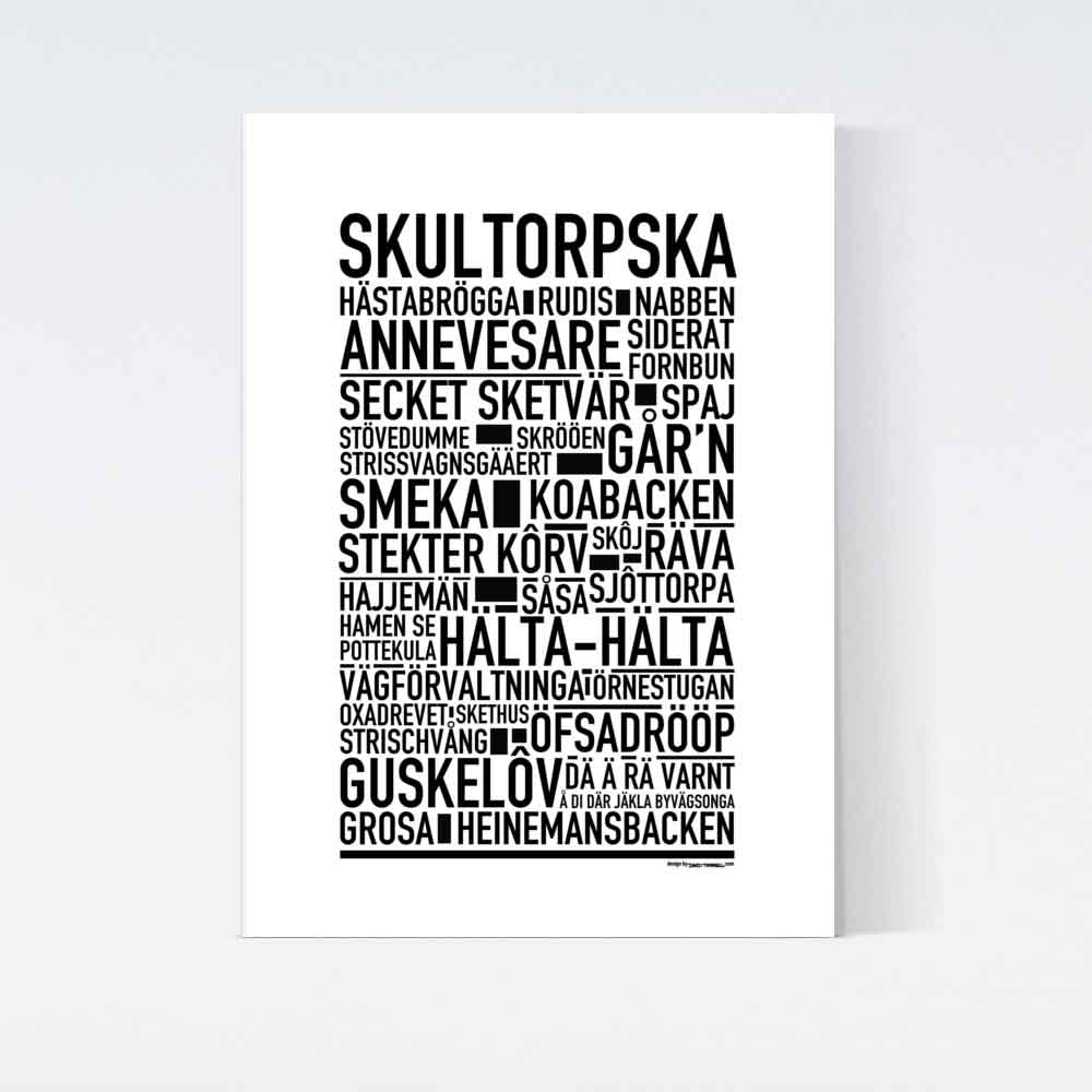 Skultorpska Dialekt Text Poster