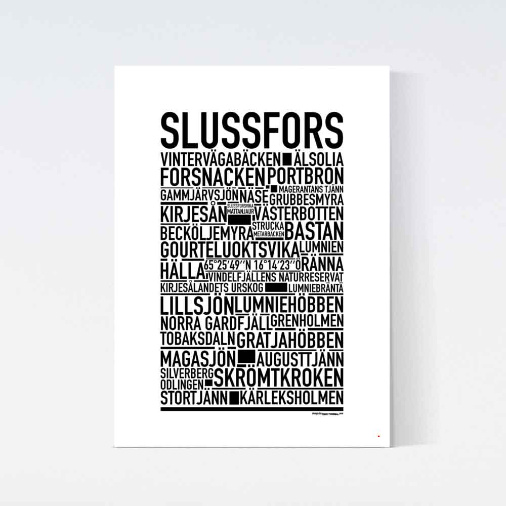 Slussfors Text Poster