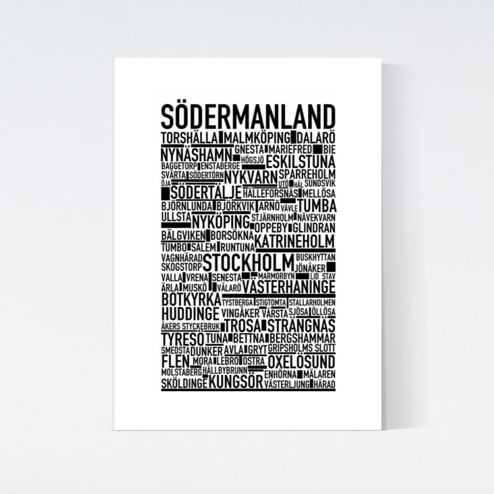 Södermanland Landskap Text Poster