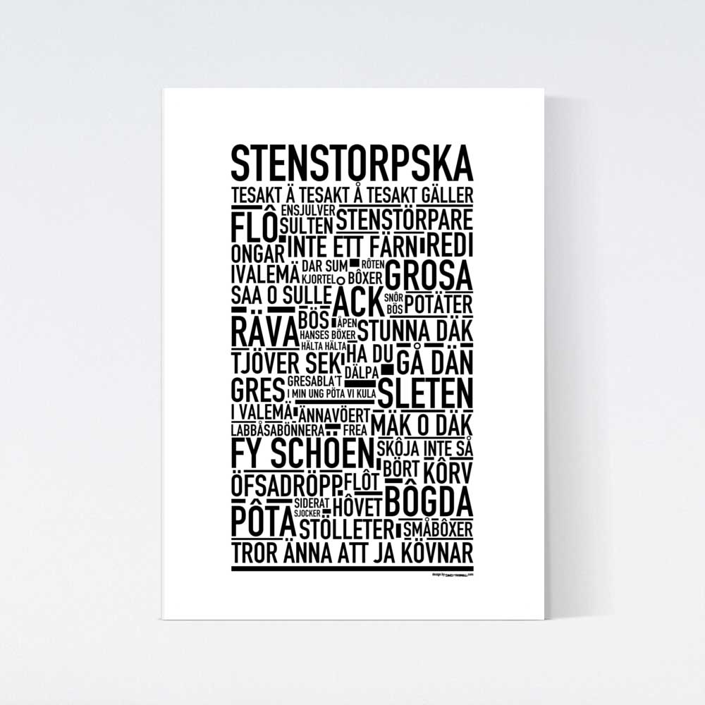 Stenstorpska Dialekt Text Poster
