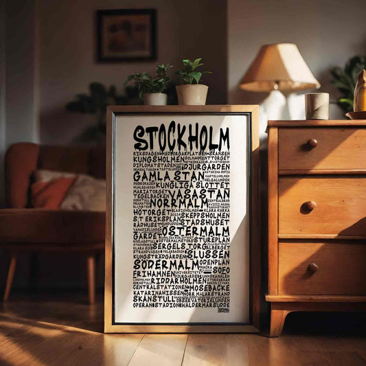 Stockholm Graffiti Text Poster