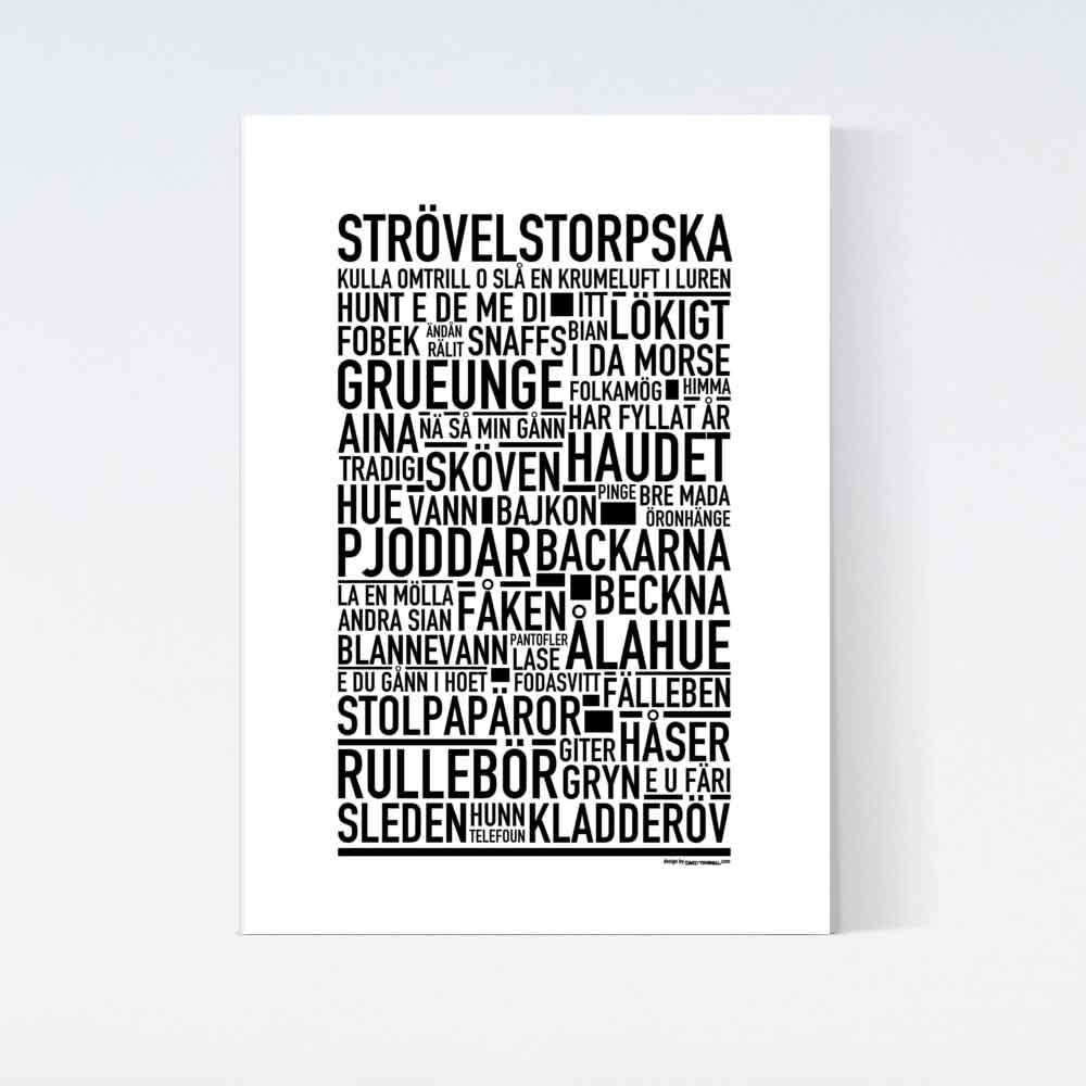 Strövelstorpska Dialekt Text Poster