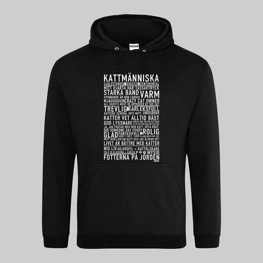 Kattmänniska Text Hoodie