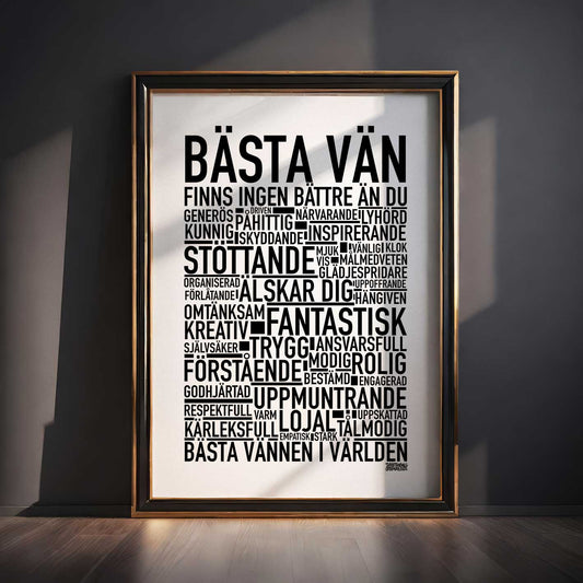 Bästa Vän Text Poster