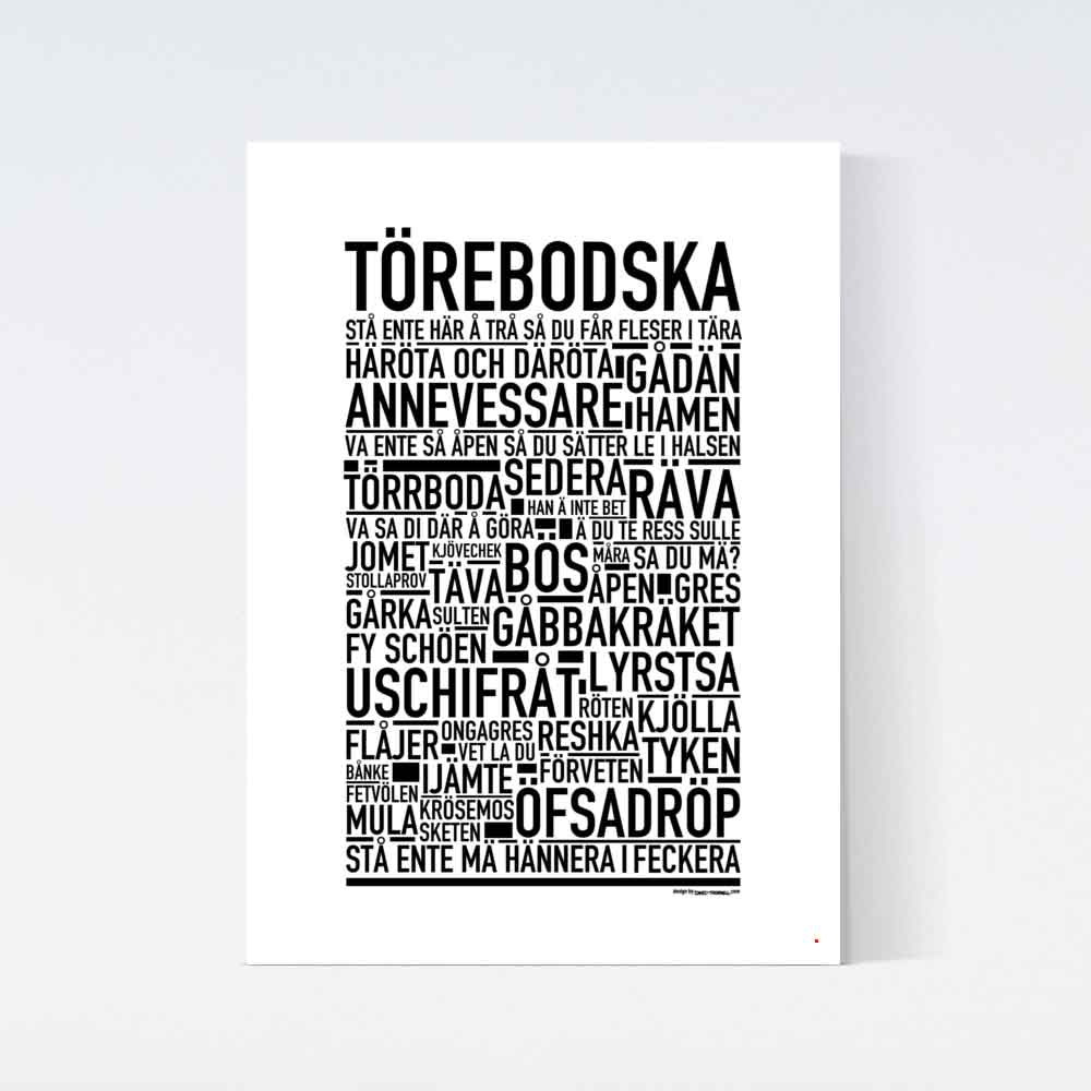 Törebodska Dialekt Text Poster