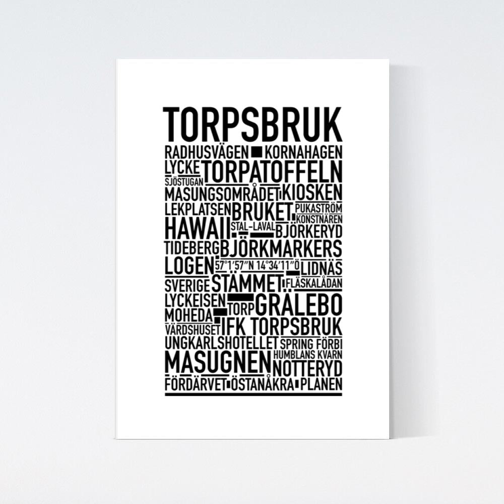 Torpsbruk Text Poster