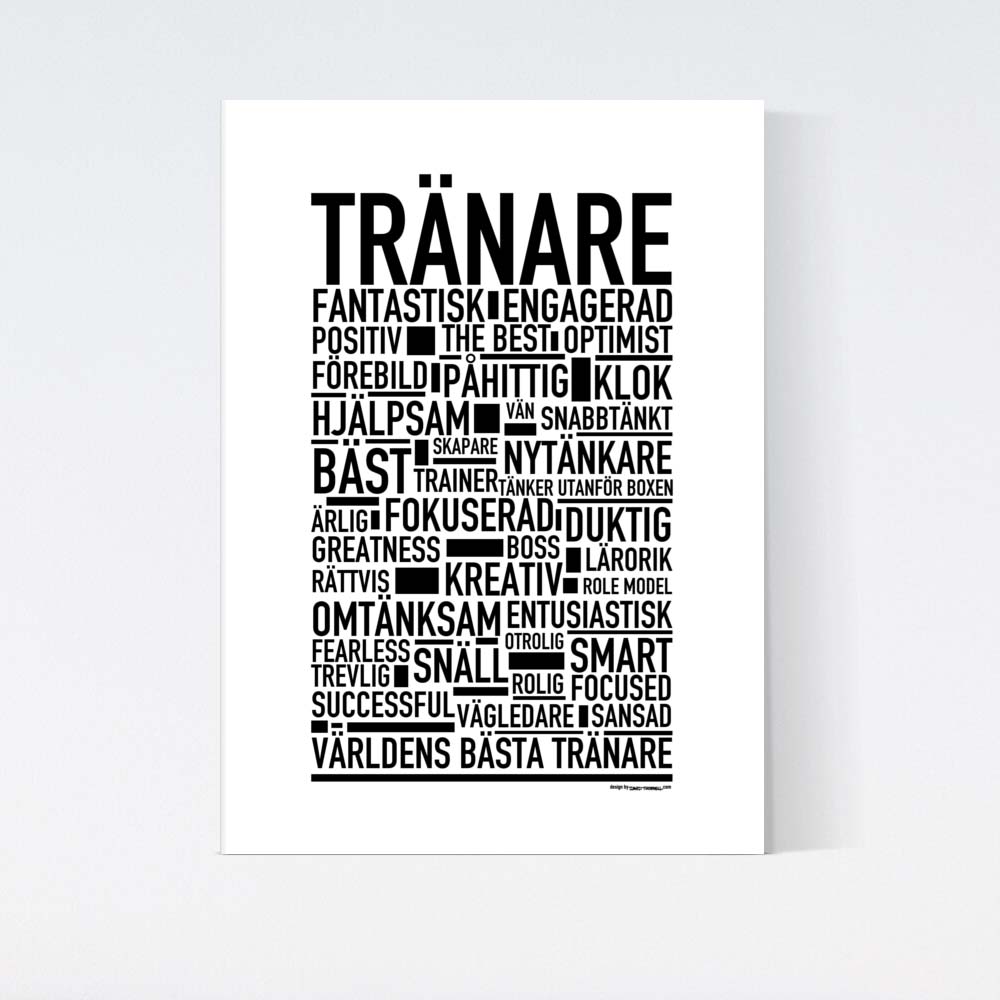 Tränare Text Poster