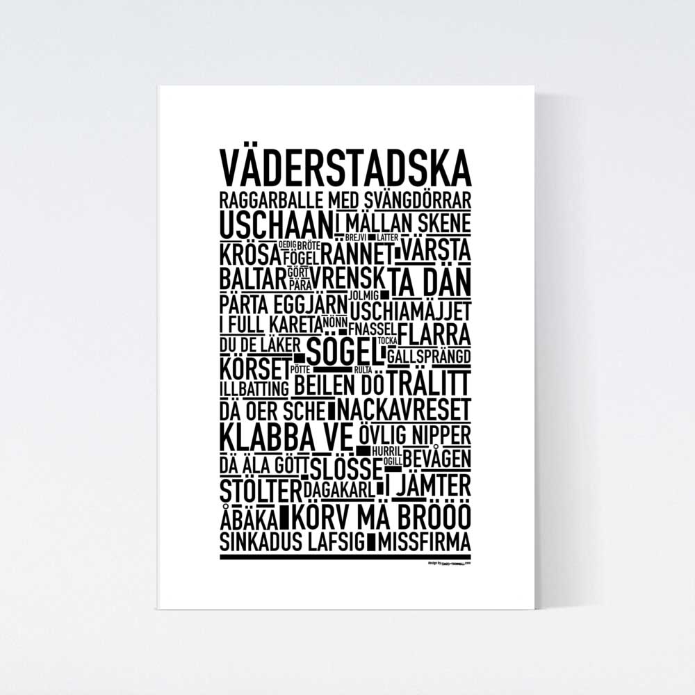 Väderstadska Dialekt Text Poster